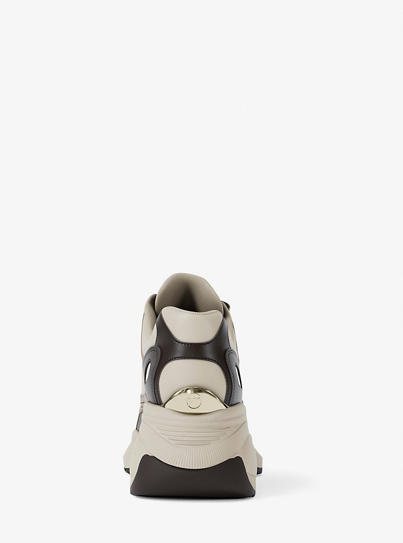 Zapatilla Zuma de piel y malla