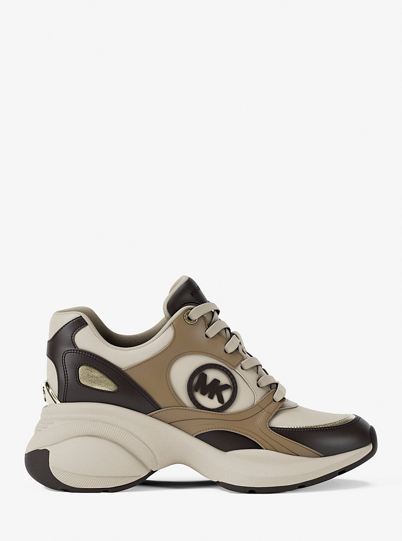 Zapatilla Zuma de piel y malla