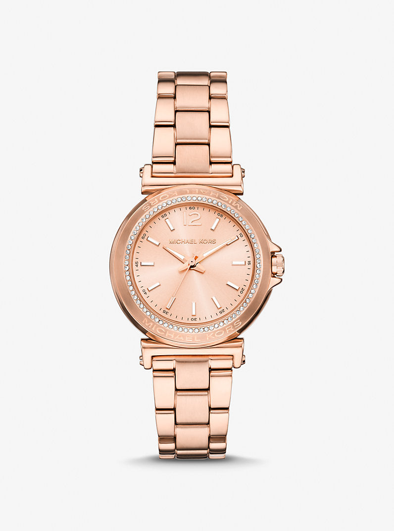 Reloj Maren mini en tono dorado rosa con incrustaciones