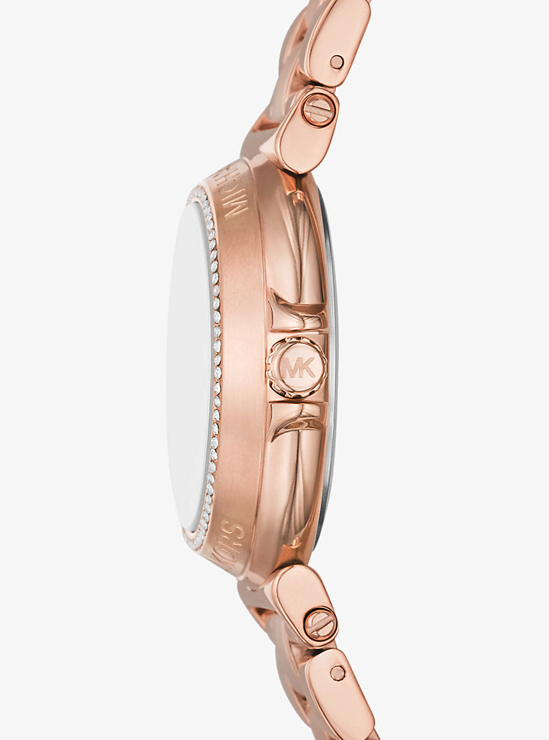 Reloj Maren mini en tono dorado rosa con incrustaciones