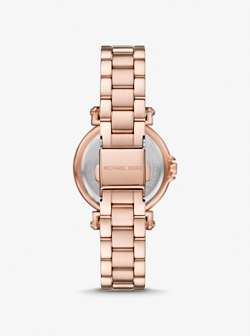 Reloj Maren mini en tono dorado rosa con incrustaciones